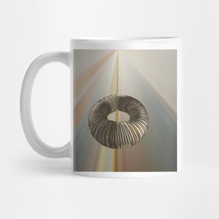 torus ring geometric repeating shapes designs and patterns metallic copper and silver colored Mug